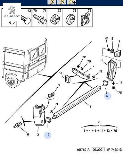 Sağ Arka Tampon Ara Parça Boxer Peugeot 7429.55 resmi