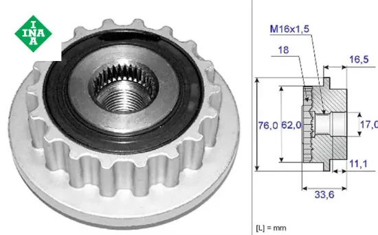 Alternatör Kasnaği (klima Kaplini) Transporter T5 2.5 Td-touareg 2.5 Tdi Axd-bpj resmi