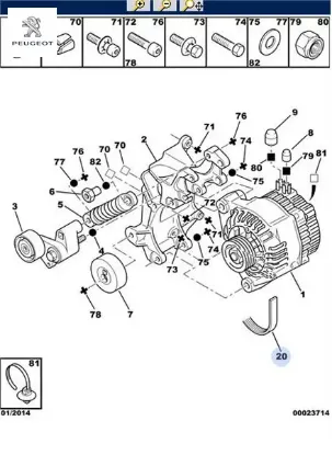 Alternatör Kayişi 6 Pk 1744 206-406-4007 Dw10td 5750.VX resmi