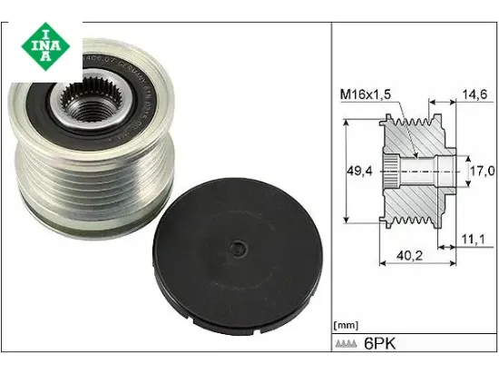 Alternatör Kasnaği 1.6-2.0 Tdi Polo-a4-a6-t6-amarok-golf6 resmi