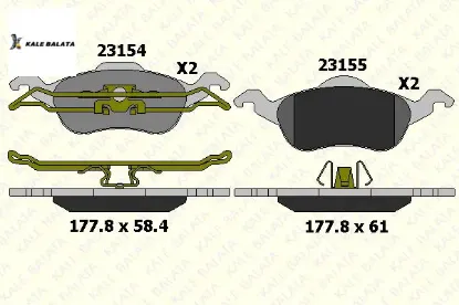 Fren Balatasi Ön   Focus  98-04/tam Kale Balata  T2K021FCS   23154 185 05 ANS KD1 resmi
