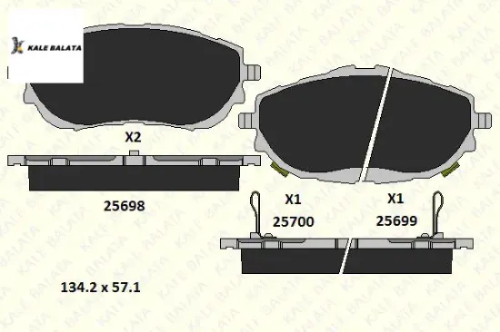Ön Fren Balatasi 2 Fiş Auris-corolla 06-> resmi