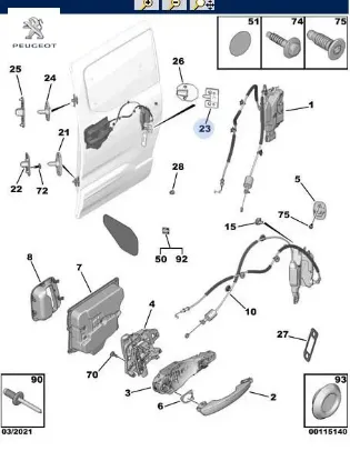 Sürgülü Kapi Merkezleyici Peugeot 9837643580 resmi