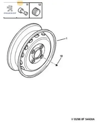 Tekerlek Supabi - C4 X (c43) Ds7 (x74) Peugeot 5404.01 resmi