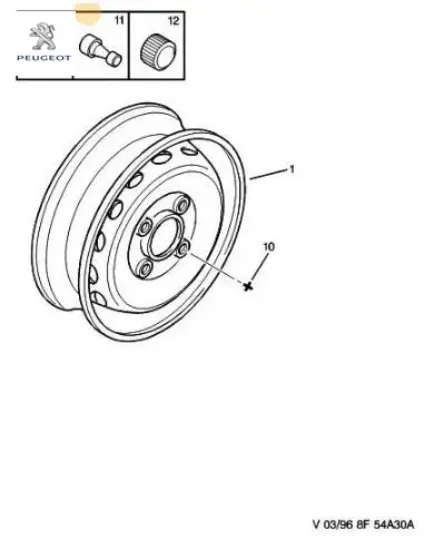 Tekerlek Supabi - C4 X (c43) Ds7 (x74) Peugeot 5404.01 resmi