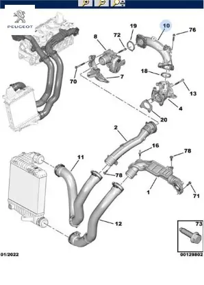 Hava Dozör Borusu   207-208-301-308-2008-508 1.6hdi resmi