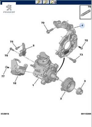 Enjeksiyon Pompasi Mesnedi  2008-208-3008-301-308-expert Iv-rifter-traveller Dv5rd/dv5rc 1.5l Dizel resmi