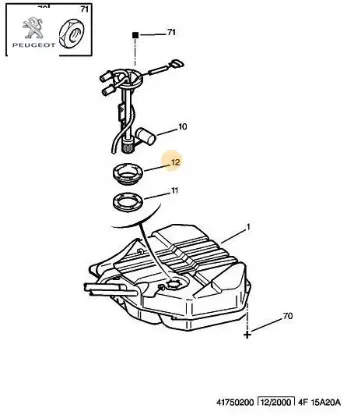 Depo Şamandra Somunu Peugeot 1531.33 resmi