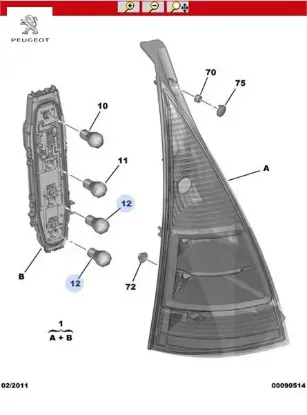 Sinyal Ampulü Peugeot    SUBARU, MASERATI, SMART, SSANGYONG, VOLVO TOYOTA, OPEL, CITROEN 6216.A4 resmi