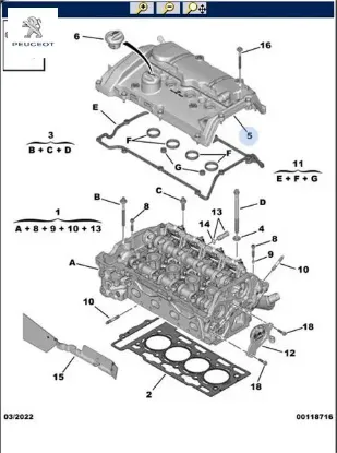 Külbütör Kapaği 308 Peugeot 9818425480 resmi