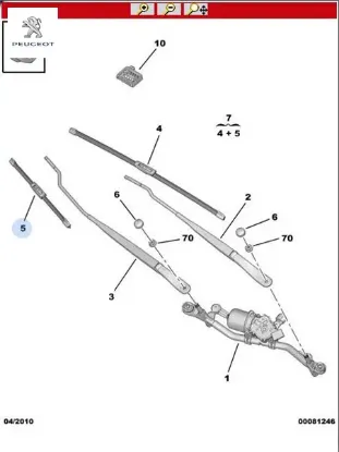 Silgi Süpürgesi Sağ   C3 Iii Peugeot    CITROEN 6423.J3 resmi