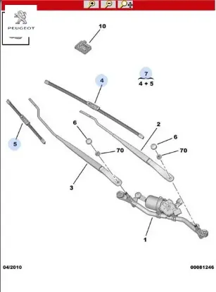 Ön Cam Silecek Süpürgesi Tk C3 (a51) Peugeot    CITROEN 6423.J6 resmi