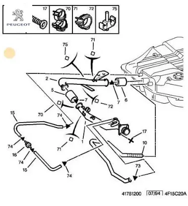 Mazot Dold.borusu Peugeot 1503.A8 resmi