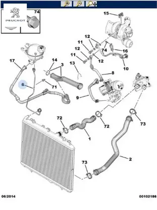 Yedek Su Depo Hortumu 207 208 2008 C3 1.6 16v resmi