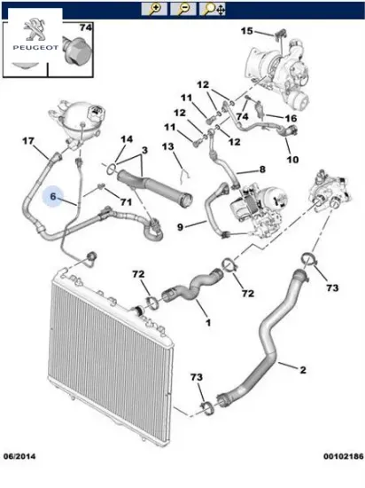 Yedek Su Depo Hortumu 207 208 2008 C3 1.6 16v resmi