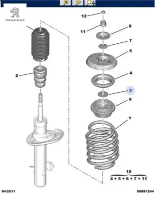 Amortisor Alt Tabla Pulu Peugeot 5033.89 resmi