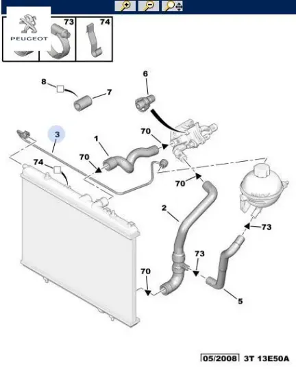 Yedek Su Depo Hortumu 206+ Peugeot 1323.Z6 resmi
