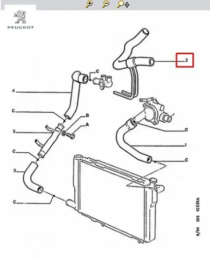 Alt Hortum Peugeot 1343F0 resmi