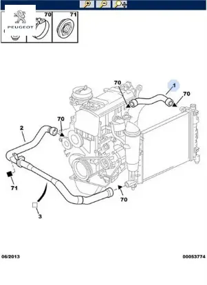 Rad. Üst Hortum Peugeot    PEUGEOT 1343.T7 resmi