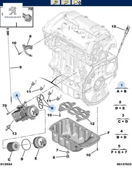 Yağ Filtre Bağlanti Ayaği 207-308 Ep6dt Peugeot V864374580 resmi