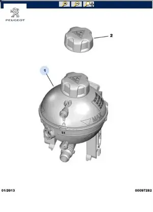 Yedek Su Deposu Kapakli 308 1.5 Bluehdi - Rifter - Partner (k9) - Grandland X 1.6 Turbo D - Ds7 resmi
