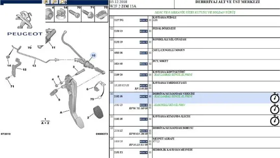 Debriyaj Üst Merkez  508-c5 Peugeot    CITROEN, PEUGEOT 2182.J6 resmi