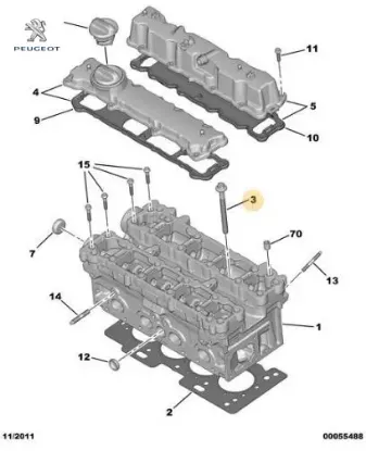Silindir Kapak Saplamasi 207 Et3j4 Peugeot    CITROEN, PEUGEOT 0204.A5 resmi
