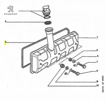 Üst Kapak Contasi Peugeot    CITROEN, PEUGEOT 0249.39 resmi