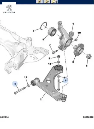 Salincak Bağlanti Civatasi  Psa Bloke Peugeot 3622.62 resmi