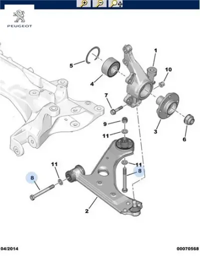 Salincak Bağlanti Civatasi  Psa Bloke Peugeot 3622.62 resmi