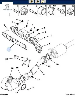Egzoz Manifolt Contasi Boxer 2.2 07-> Peugeot    CITROEN, PEUGEOT 0349.L5 resmi