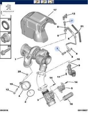 Turbo Yağ Hortum Vidasi Peugeot 0379.57 resmi