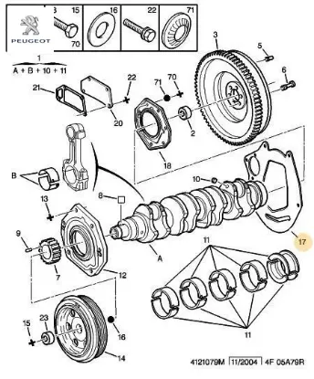 Krank Keçe Tutucu Levha Peugeot 0514.96 resmi