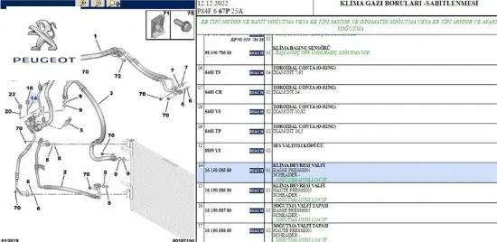 Klima Hortum Subabi 301-308-3008-5008 Peugeot 1615058580 resmi