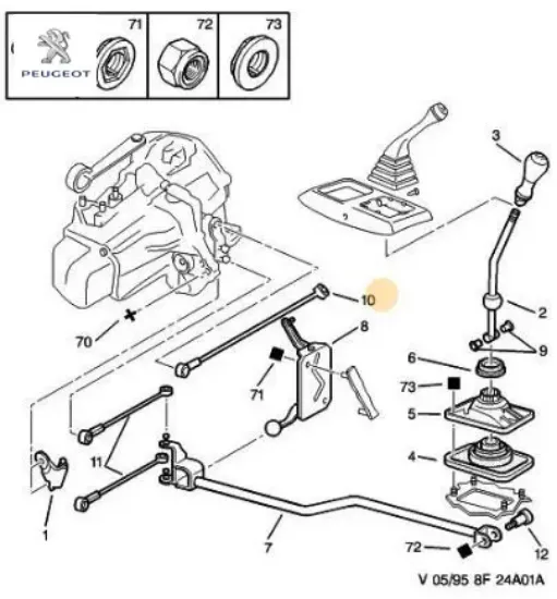 Vites Çubuğu  106-partner Tu5jp/dw8/dw10td resmi