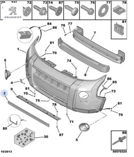 Ön Tampon Alt Deflektörü   Bipper Peugeot 7414.ZZ resmi