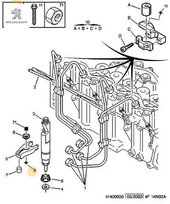 Enjektör Kütük Vidasi Peugeot 1982.85 resmi