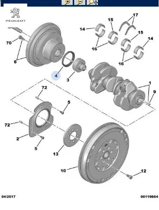 Krank Keçe Ön  208-301-3008-partner 1.2/eb2//peugeot resmi
