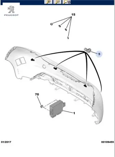 Ön Park Sensörü  Berlingo-c3-c4 Cactus-jumpy Iv-2008-3008-308-5008-expert Iv-partner-traveller Peugeot    PEUGEOT, OPEL, DS, CITROEN 1609981080 resmi