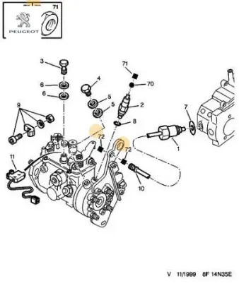 Bağlanti Somunu Peugeot 6933.19 resmi
