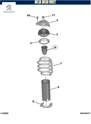 Amortisör Takozu 3008 5008 Rifter Peugeot 9831145480 resmi