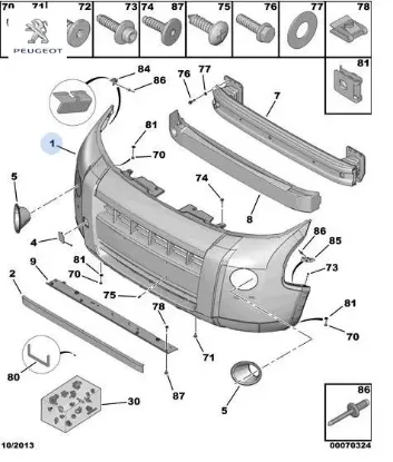 Ön Tampon  Bipper Peugeot  1608888080    1608888080 resmi