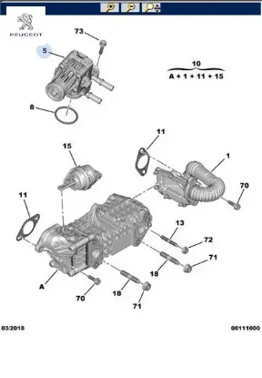 Egr Vanasi C3 Aircross (a88) Peugeot 9829870080 resmi