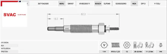 Isitma Bujisi  L200-l300 2.3d/11v/gj53mi resmi
