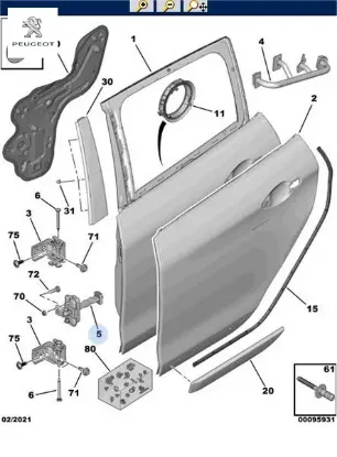 Arka Kapi Gergisi  208-2008 Peugeot    PEUGEOT, CITROEN 9671891280 resmi
