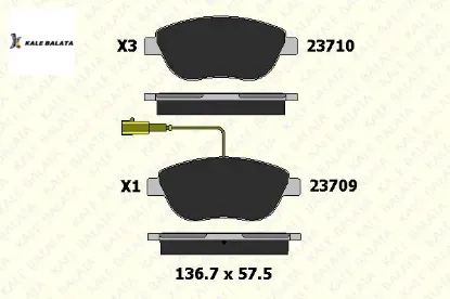 Ön Fren Balatasi 1 Fiş Doblo-linea-g.punto-corsa D Kale Balata  77365716/ GDB1483/ 93189816  FIAT 23710 192 05 ANS KD1 resmi