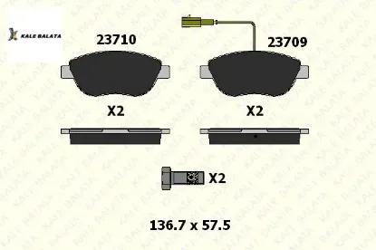 Ön Fren Balatasi 1 Fiş Doblo-linea-g.punto-corsa D Kale Balata  77365716/ GDB1483/ klipsli/ 93  FIAT 23710 192 15 ANS KD1 resmi