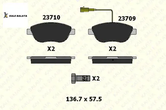Ön Fren Balatasi 1 Fiş Doblo-linea-g.punto-corsa D Kale Balata  77365716/ GDB1483/ klipsli/ 93  FIAT 23710 192 15 ANS KD1 resmi