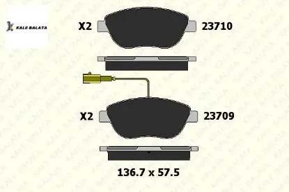 Ön Fren Balatasi 2 Fiş Doblo-linea-g.punto-bipper-corsa D resmi