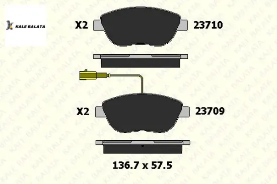 Ön Fren Balatasi 2 Fiş Doblo-linea-g.punto-bipper-corsa D resmi